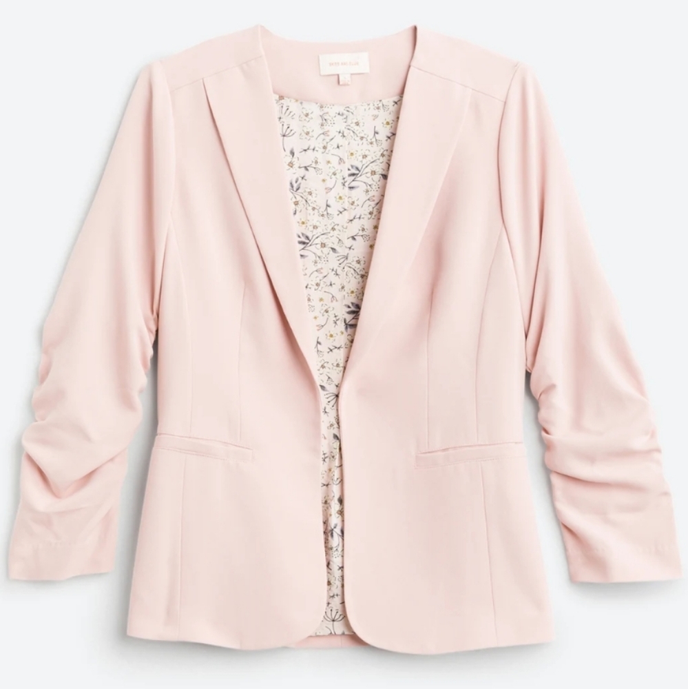 Skies Are Blue Pale Pink Open-Front Blazer